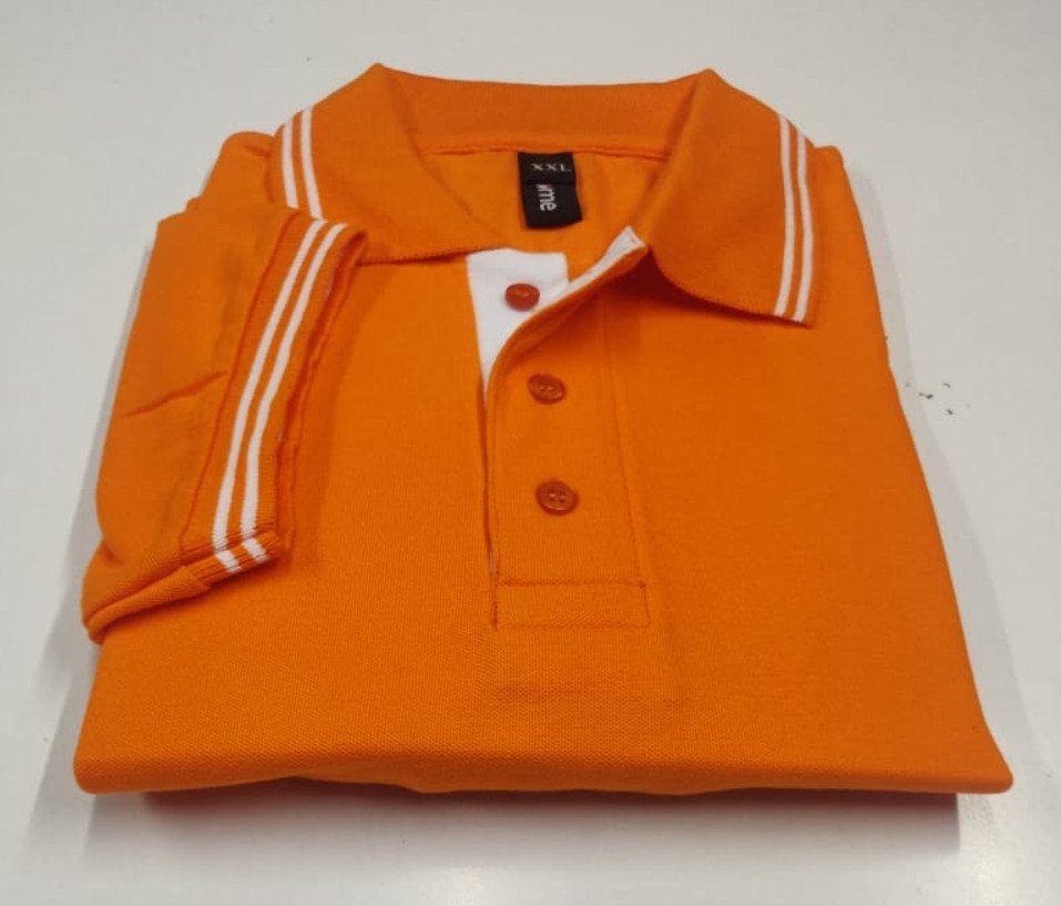 Chrome Double-Tipping 230 GSM Cotton T-Shirt - Orange