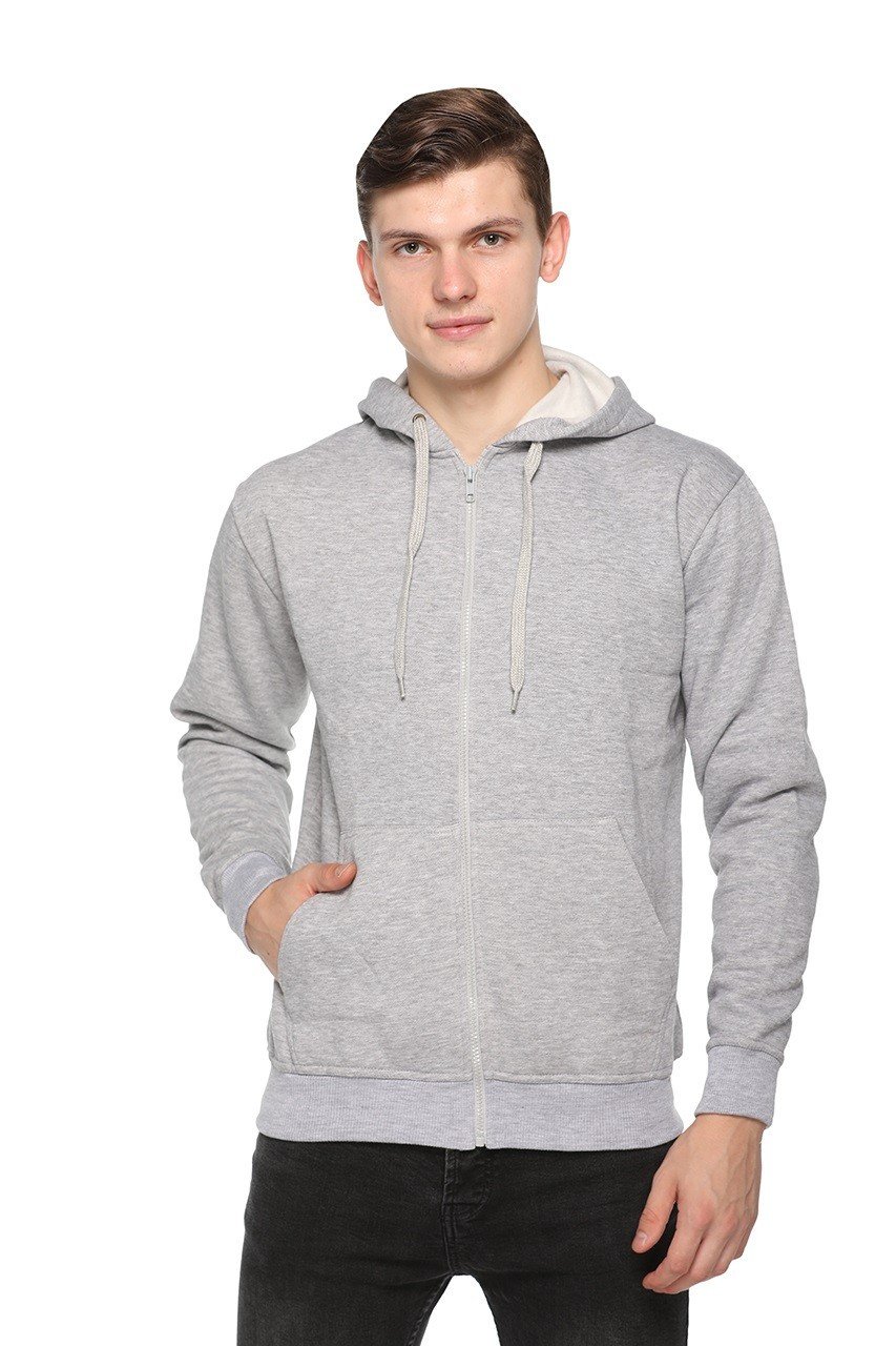 Pikmee Zero Degree Grey Melange Zipper Hoodie