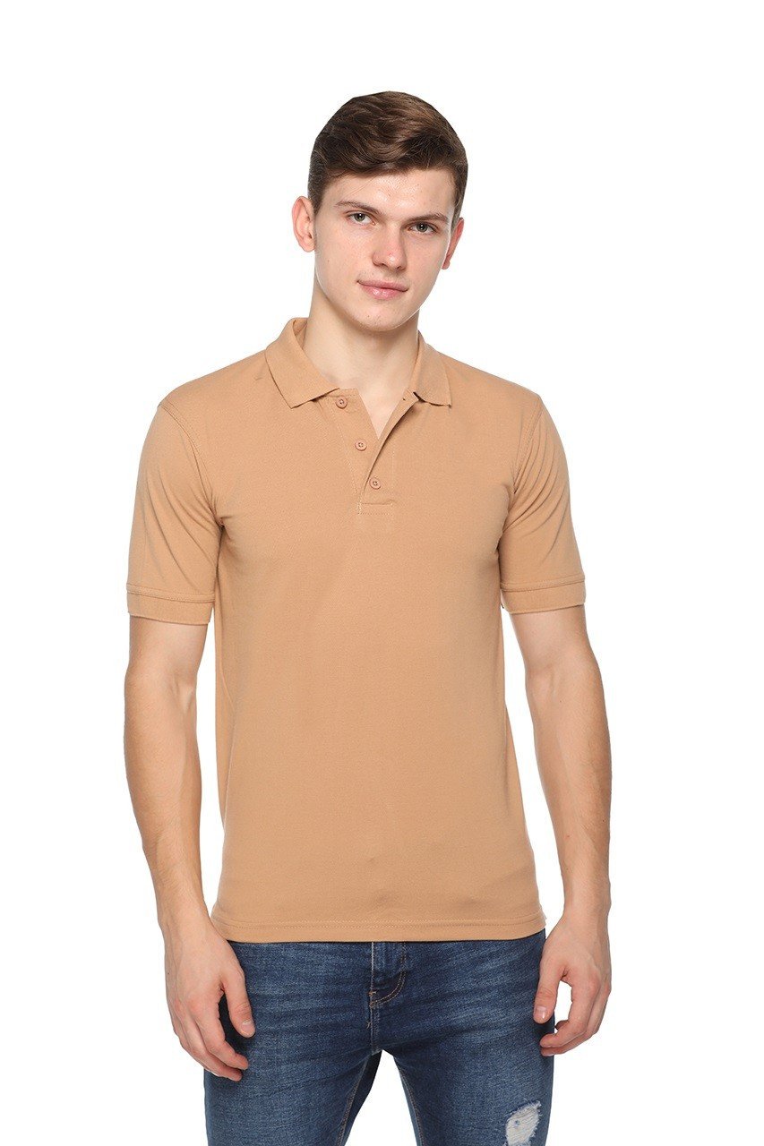 Pikmee Fast tees Beige polo t shirt