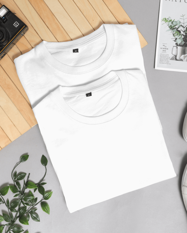 Plain Combo T-Shirt- White