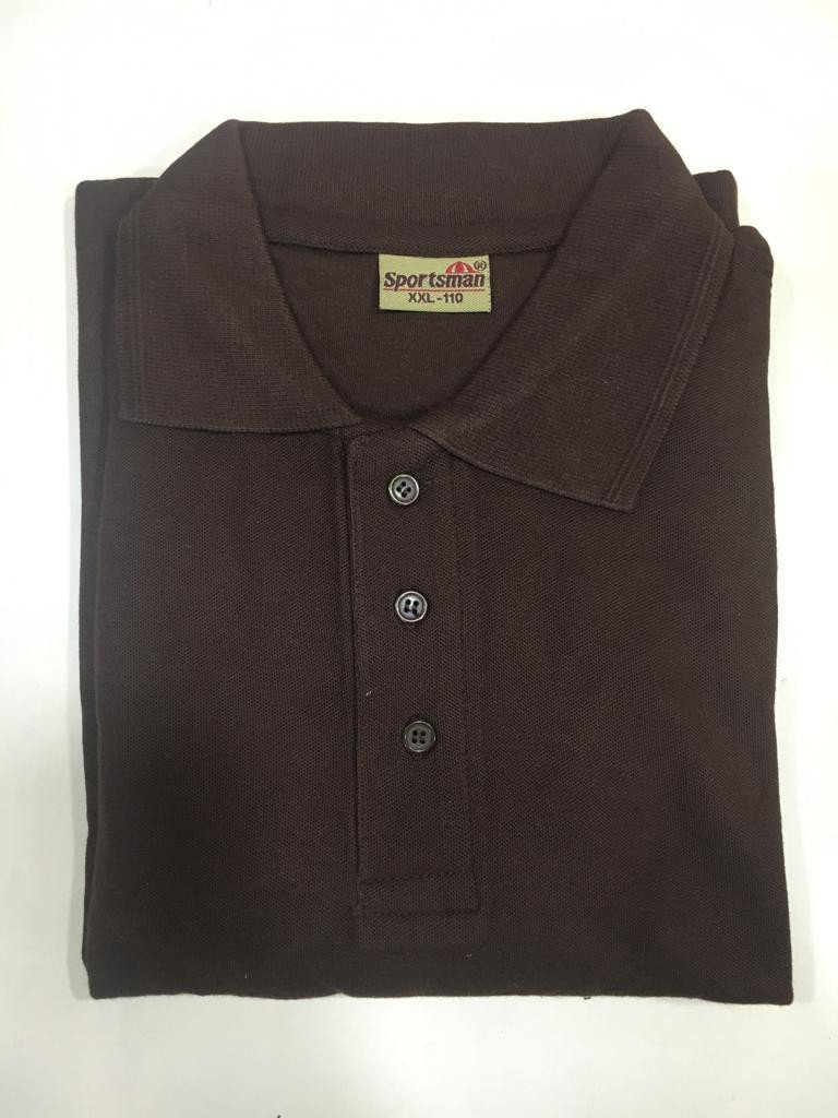 Sportsman Polo neck T-Shirt supplier - 230 Gsm - Coffee